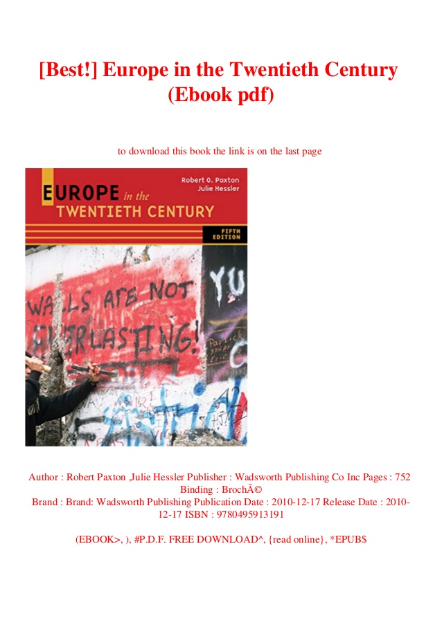 Europe In The Twentieth Century Paxton Pdf